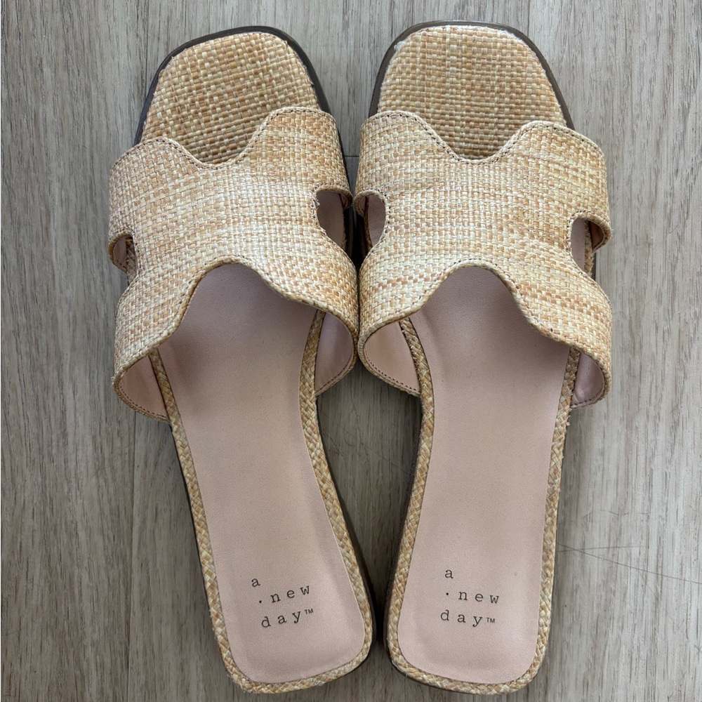 A New Day Women's Woven Tan Sandals